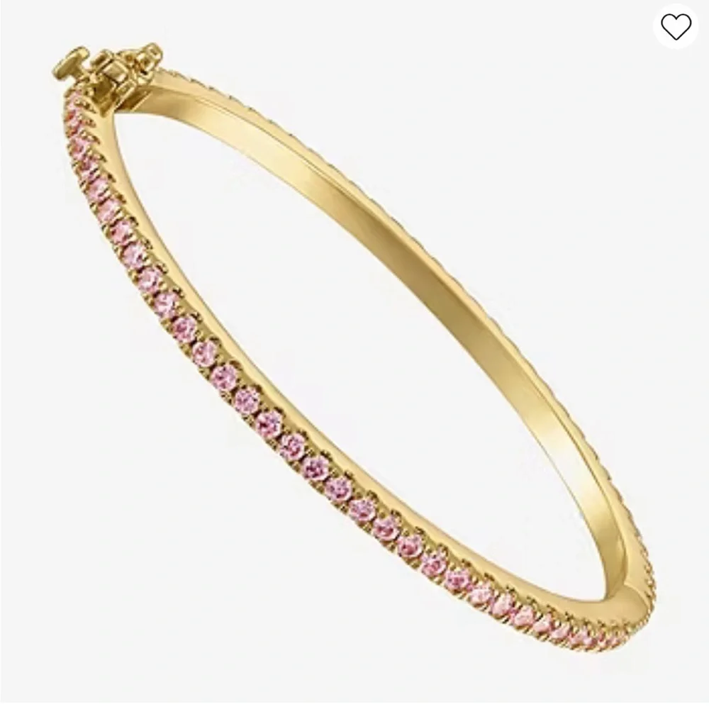 Junior Jewels Kids' 14k‎ Gold Plated Cubic Zirconia Bangle Bracelet